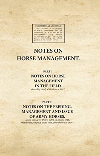 Beispielbild fr Notes on Horse Management (Pts 1 & 2) (War Office Facsimiles) zum Verkauf von MusicMagpie