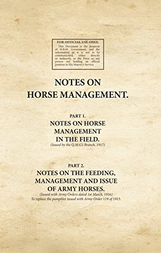 Imagen de archivo de Notes on Horse Management (Pts 1 & 2) (War Office Facsimiles) a la venta por MusicMagpie