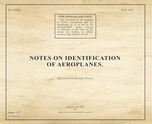 Imagen de archivo de Notes on Identification of Aeroplanes (War Office Publications) a la venta por Bestsellersuk