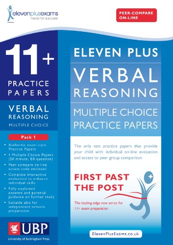 9781908684127: 11+ Verbal Reasoning Multiple Choice Practice Papers: Pack 1 (First Past the Post)