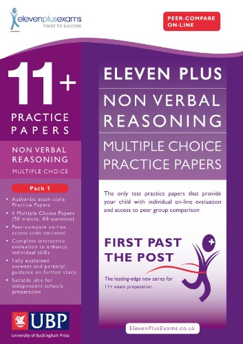 Beispielbild fr 11+ Non Verbal Reasoning Multiple Choice Practice Papers: Pack 1 (First Past the Post) zum Verkauf von WorldofBooks