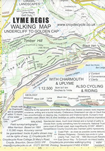 9781909117099: Lyme Regis Walking Map: Undercliff to Golden Cap with Charmouth & Uplyme: 45