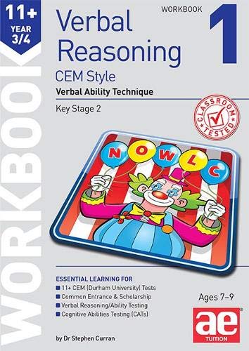 Stock image for 11+ Verbal Reasoning Year 3/4 CEM Style Workbook 1 for sale by Blackwell's