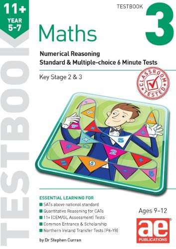Beispielbild fr 11+ Maths Year 5-7 Testbook 3: Numerical Reasoning Standard & Multiple-Choice 6 Minute Tests zum Verkauf von WorldofBooks