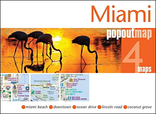 Miami Double Popout Maps: miami beach. downtown. ocean drive. lincoln road. coconut grove. transit. 5 maps