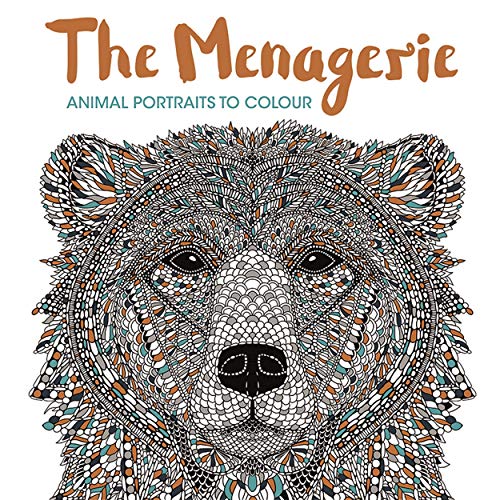Stock image for The Menagerie: Animal Portraits to Colour for sale by AwesomeBooks