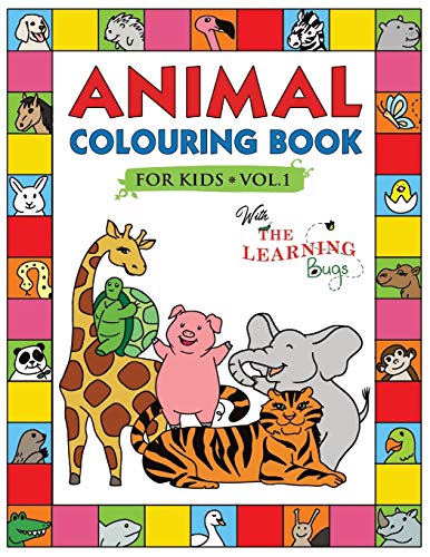 Beispielbild fr Animal Colouring Book for Kids with The Learning Bugs Vol.1 zum Verkauf von PBShop.store US