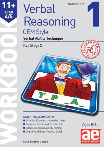 9781911553564: 11+ Verbal Reasoning Year 4/5 CEM Style Workbook 1: Verbal Ability Technique