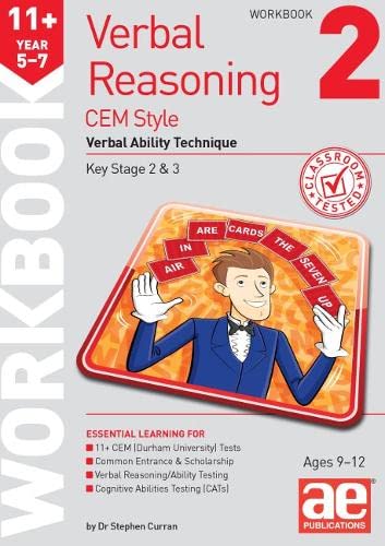 Beispielbild fr 11+ Verbal Reasoning Year 5-7 CEM Style Workbook 2: Verbal Ability Technique zum Verkauf von WorldofBooks