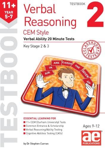 Stock image for 11+ Verbal Reasoning Year 5-7 CEM Style Testbook 2: Verbal Ability 20 Minute Tests for sale by AwesomeBooks