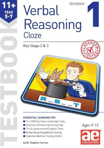 Stock image for 11+ Verbal Reasoning Year 5-7 Cloze Testbook 1 for sale by AwesomeBooks