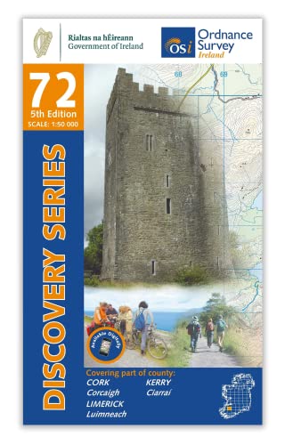 Beispielbild fr County Cork, Kerry and Limerick Map | Ordnance Survey Ireland | OSI Discovery Series 72 | Ireland | Walks | Hiking | Maps | Adventure (Irish Discovery Series) zum Verkauf von Monster Bookshop