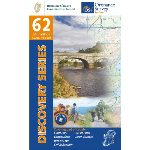Beispielbild fr Carlow, Wexford and Wicklow Map | Vale of Avoca | Ordnance Survey Ireland | OSI Discovery Series 62 | Ireland | Walks | Hiking | Maps | Adventure (OS Discovery Series) zum Verkauf von Monster Bookshop