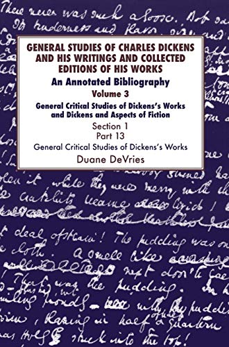 Stock image for GENERAL STUDIES OF CHARLES DICKENS V3 P1 Format: Hardcover for sale by INDOO