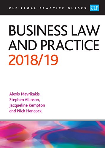 Imagen de archivo de Business Law and Practice 2018/2019 (CLP Legal Practice Guides) a la venta por medimops