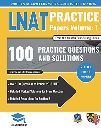 Beispielbild fr LNAT Practice Papers Volume One: 2 Full Mock Papers, 100 Questions in the style of the LNAT, Detailed Worked Solutions, Law National Aptitude Test, UniAdmissions zum Verkauf von California Books