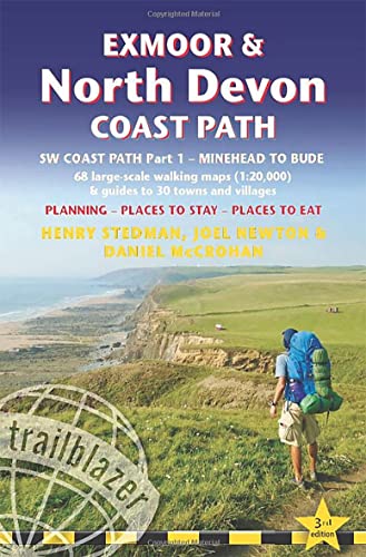 Stock image for Exmoor & North Devon Coast Path: Sw Coast Path - Minehead to Bude: 55 Large-scale Walking Maps 1:20,000 & Guides to 30 Towns & Villages - Planning, Places to Stay, Places to Eat for sale by Revaluation Books