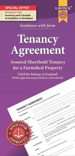 Imagen de archivo de Furnished Tenancy Agreement Form Pack: How to Create a Tenancy Agreement for an Furnished House or Flat in England a la venta por Revaluation Books