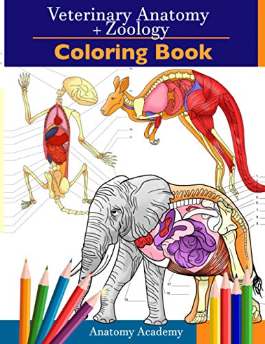 Imagen de archivo de Veterinary & Zoology Coloring Book: 2-in-1 Compilation | Incredibly Detailed Self-Test Animal Anatomy Color workbook | Perfect Gift for Vet Students and Animal Lovers a la venta por HPB-Ruby