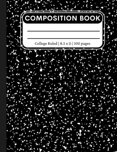 Stock image for College Ruled Composition Notebook: Lined Paper Composition Book for Journal, College, Office, Work | 8.5 x 11 Note Book | 100 Pages | Black for sale by Better World Books: West