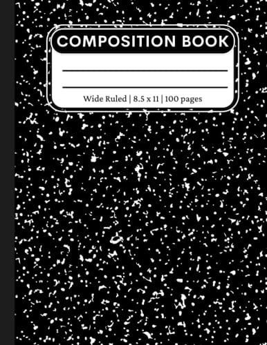 Beispielbild fr Wide Ruled Composition Notebook: Lined Paper Composition Book for Kids, Boys, Girls, Teens | School and College Note Book | 8.5 x 11 | 100 Pages | Black zum Verkauf von GF Books, Inc.