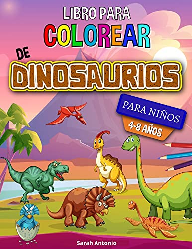9781915015891: Libro para colorear de dinosaurios: Libro para colorear de dinosaurios, divertido libro para colorear para nios y nias para relajarse y aliviar el estrs (Spanish Edition)