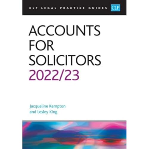 Beispielbild fr Accounts for Solicitors 2022/2023: Legal Practice Course Guides (LPC) zum Verkauf von AwesomeBooks