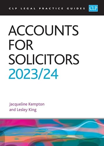 Beispielbild fr Accounts for Solicitors 2023/2024: Legal Practice Course Guides (LPC) zum Verkauf von Revaluation Books
