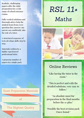 9781916193123: 11+ Maths by RSL: Practice Papers with Detailed Answers & Explanations for 11 Plus / KS2 Maths