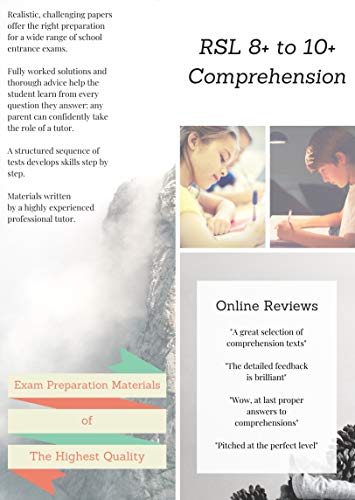 9781916193161: RSL 8+ to 10+ Comprehension: Practice Papers with Detailed Answers & Explanations for 8 Plus, 10 Plus, KS1 & KS2 English Exams