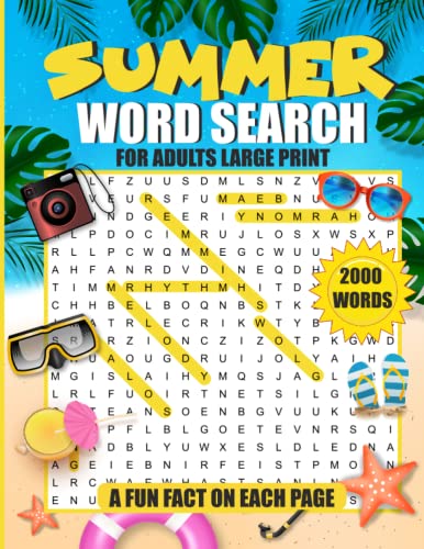9781916679009: Summer Word Search for Adults Large Print: 2000 Words FUN Fact on Each Page 100 Themed Puzzles: Dive into a sun-soaked collection of 100 entertaining puzzles in this summer-themed word search book.