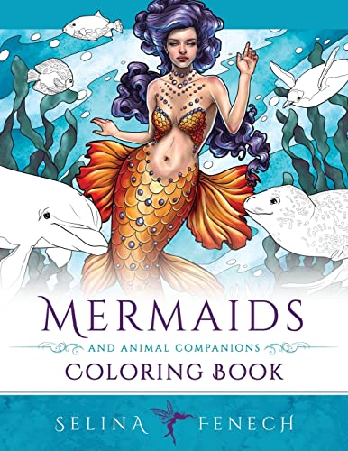 Imagen de archivo de Mermaids and Animal Companions Coloring Book: Fantasy Coloring for Grown Ups a la venta por GreatBookPrices