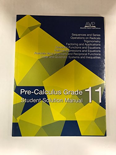 Stock image for Precalculus Math 11 Workbook Student Solution Manual for sale by ThriftBooks-Atlanta