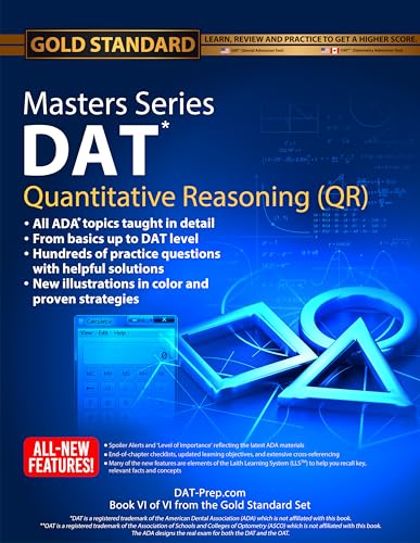 Stock image for DAT/OAT Prep QR Masters Series, Quantitative Reasoning (QR/Math) Review, DAT Preparation and Practice for the Dental Admission Test by Gold Standard DAT for sale by Books Unplugged