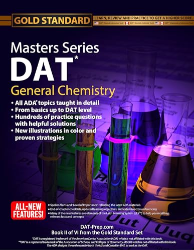 Stock image for DAT/OAT Prep General Chemistry Masters Series, Review, DAT Preparation and Practice for the Dental Admission Test by Gold Standard DAT for sale by Goodwill