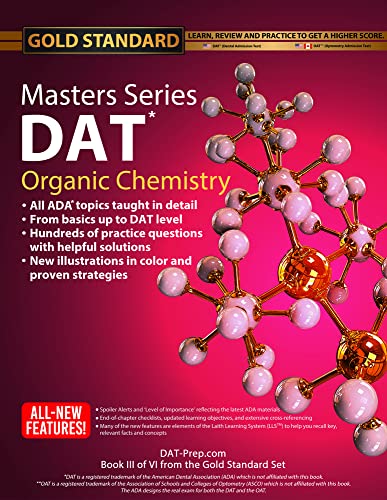 9781927338636: DAT/OAT Prep Organic Chemistry Masters Series, Review, DAT Preparation and Practice for the Dental Admission Test by Gold Standard DAT