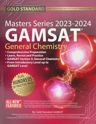 Beispielbild fr 2023-2024 Masters Series GAMSAT Preparation General Chemistry by Gold: Standard Gamsat zum Verkauf von WorldofBooks