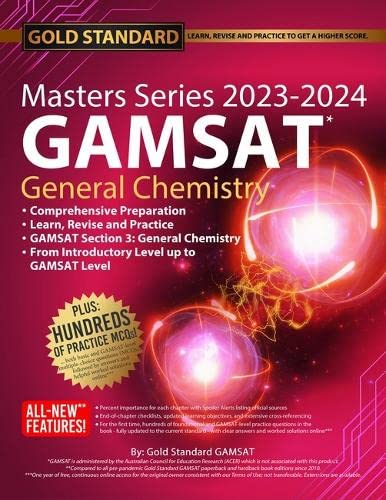 9781927338735: 2023-2024 Masters Series GAMSAT Preparation General Chemistry by Gold: Standard Gamsat