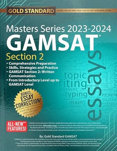 Beispielbild fr 2023-2024 Masters Series GAMSAT Section 2 Preparation by Gold Standard zum Verkauf von Blackwell's