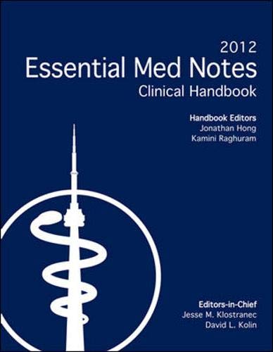 Stock image for The Essential Med Notes Clinical Handbook 2012 for sale by Books Puddle