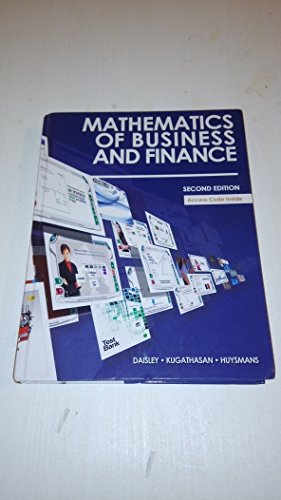 Imagen de archivo de Mathematics of Business and Finance, 2nd Edition a la venta por Book Dispensary