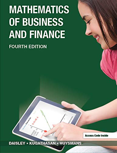 Imagen de archivo de Mathematics of Business and Finance Fourth Edition a la venta por Textbookplaza