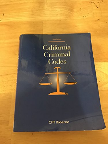 Beispielbild fr California Criminal Codes zum Verkauf von BooksRun