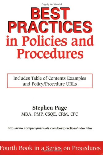 Imagen de archivo de Best Practices in Policies and Procedures a la venta por HPB Inc.