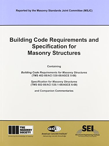 Stock image for ACI 530-08 Building Code Requirements and Specification for Masonry Structures for sale by Hafa Adai Books