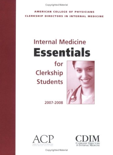 Stock image for Internal Medicine Essentials for Clerkship Students 2007-2008 for sale by Wonder Book
