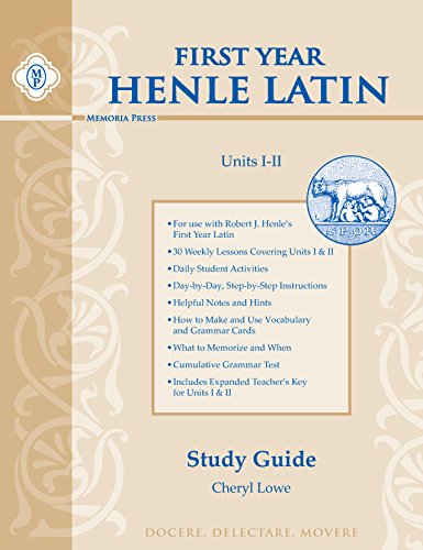 Stock image for Henle Latin I Study Guide Units I II (Latin Edition) for sale by Front Cover Books