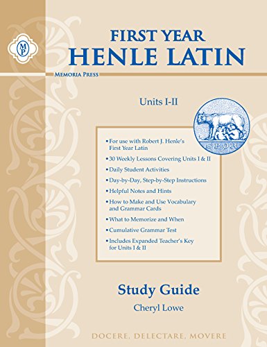 Stock image for Henle Latin I Study Guide Units I II (Latin Edition) for sale by Books of the Smoky Mountains