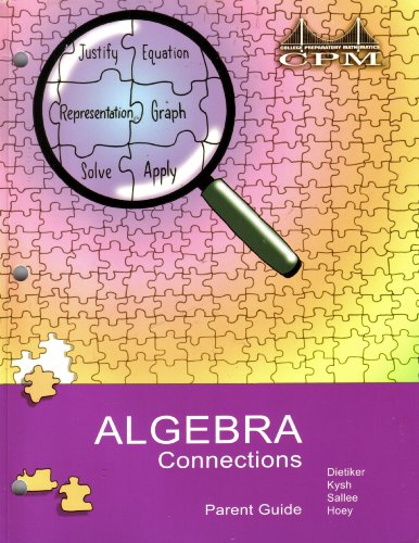 9781931287494: Algebra Connections, Parent Guide