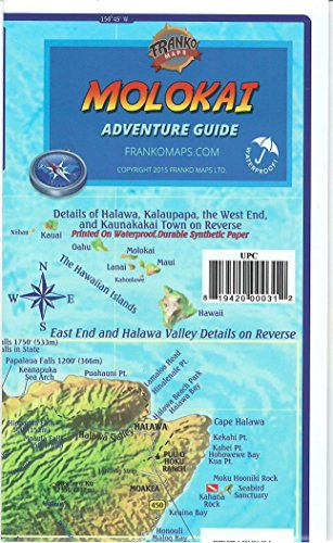 Imagen de archivo de Molokai Hawaii Adventure & Dive Guide Franko Maps Waterproof Map a la venta por GF Books, Inc.